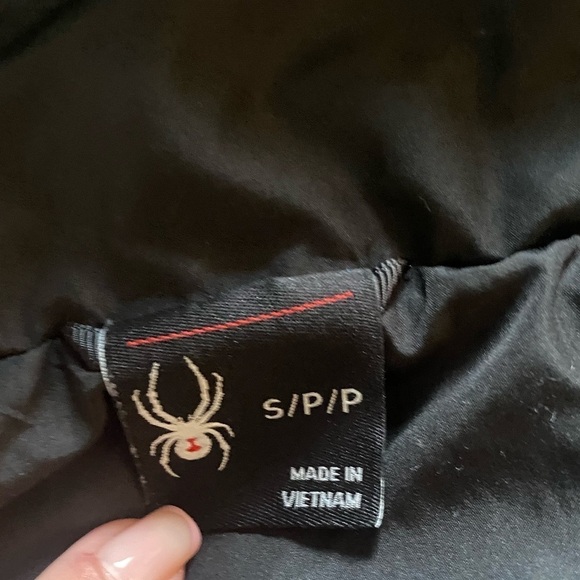 Spyder thermaweb quilted puffer hooded jacket black size small - Picture 9 of 10